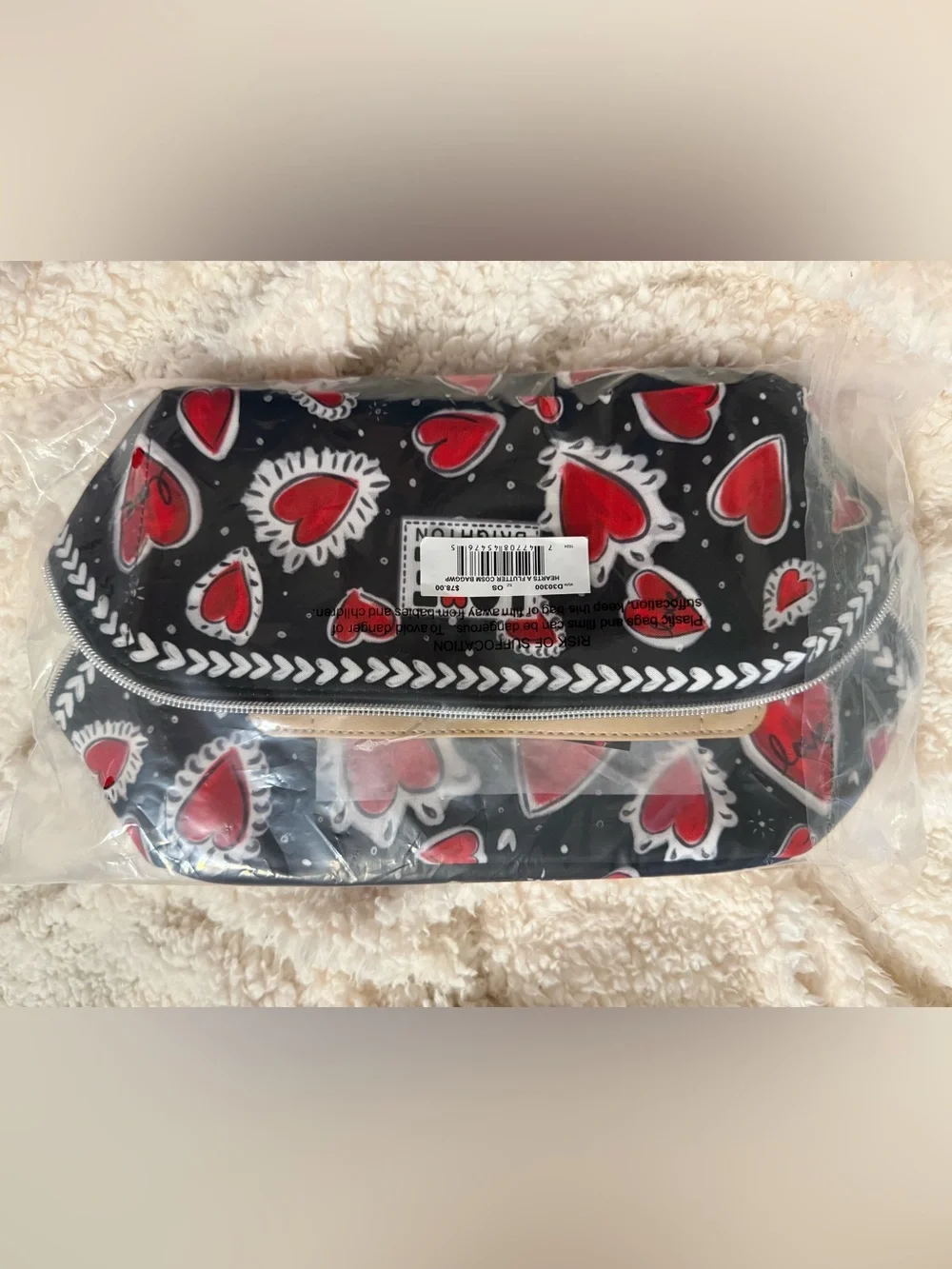 **NWT** Brighton L❤️VE Navy & Red, Hearts a Flutter, Cosmetic Bag